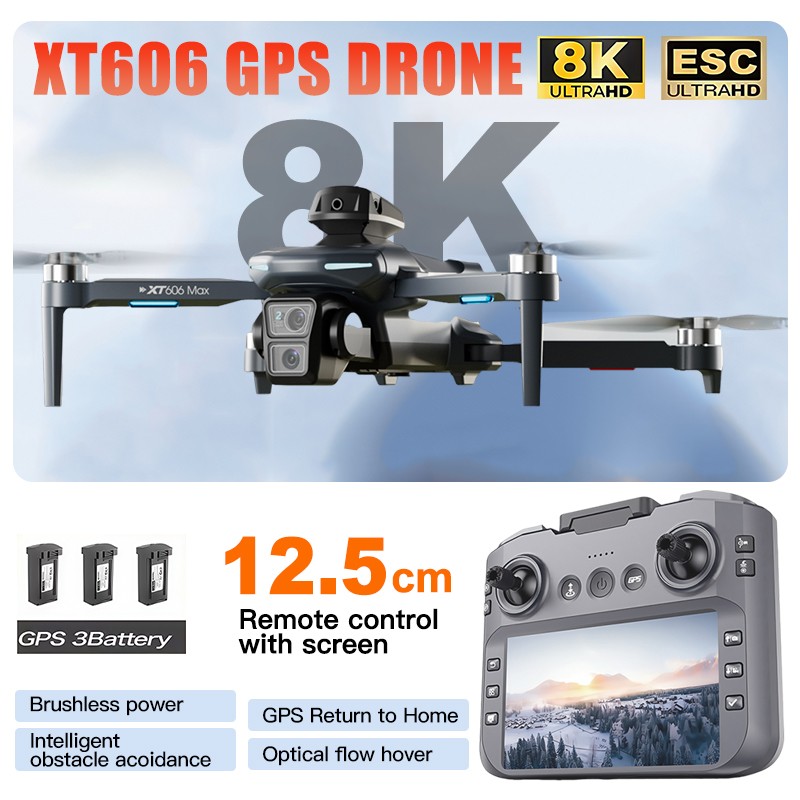 XT606 MAX 3 battery Drone 4k 8 – обзор и цена Drone Thermal Imaging