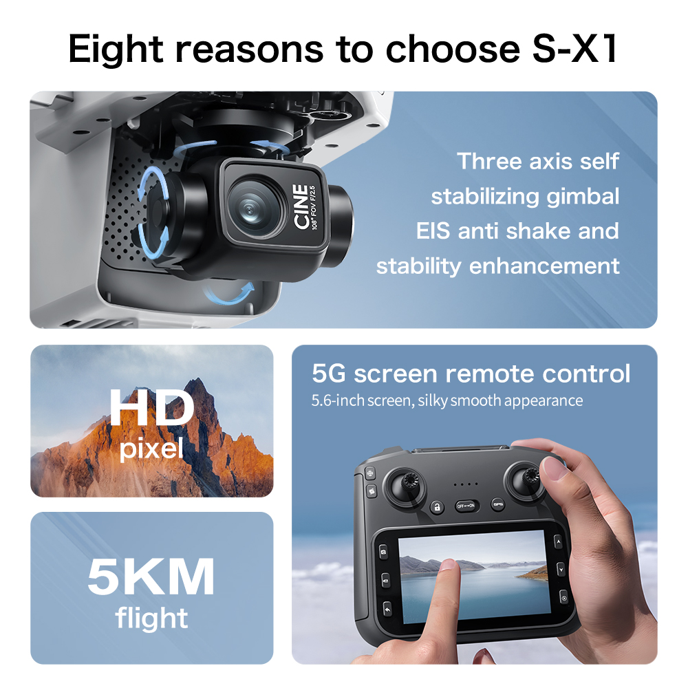 S-X1 MAX GPS Drone with 3-Axis – обзор и цена Drone Thermal Imaging